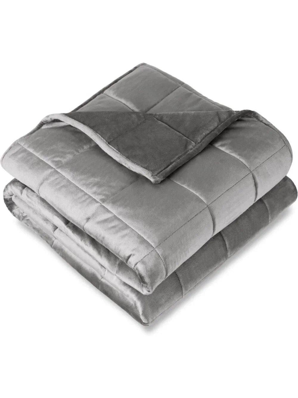 Cozy Light Grey Minky Fleece Weighted Blanket 80